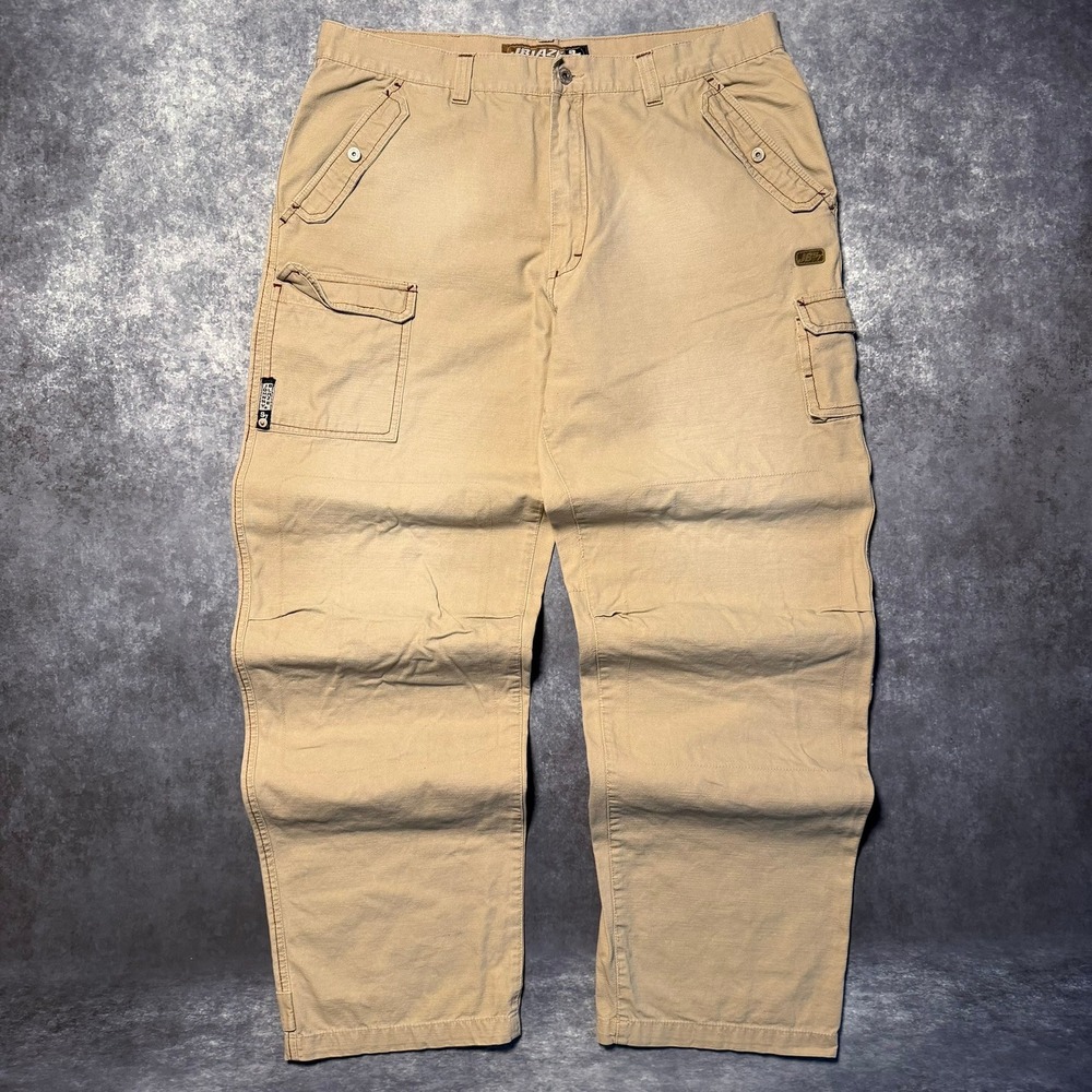 Y2K Johnny Blaze JBlaze 97 Mens Cargo Pants‎ Khaki Tan Baggy Hip Hop Size 40